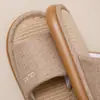 Pantuflas de Lino Transpirables y Absorbentes de Sudor para Mujer, Verano Hogar Interior Silenciosas Antideslizantes Estilo Nuevo Pantuflas de Algodón y Lino para Cuatro Estaciones para Hombre