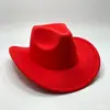 Chapéu de Feltro de Aba Enrolada de Cowboy Ocidental, Mais Vendido Transfronteiriço, Chapéu de Feltro de Lã para Todas as Estações, Chapéu de Jazz de Aba Curva Unissex