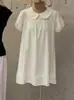 Wgwe9781 Guangzhou Shisanxing Moda Feminina 2026 Novo Estilo Coreano Gola Boneca Solto Versátil Vestido de Manga Curta Verão