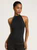 Top de tirantes sin mangas estilo europeo y americano con hebilla metálica para mujer, corte ajustado, favorecedor, moderno, artículo popular transfronterizo, se puede usar como capa interior o exterior