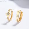 Pendientes de Estrella de Ocho Puntas para Mujer Plata 925 Diamante Flash Circonita Pendientes de Estrella Dulces Simples Elegantes Joyería de Alta Gama