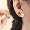 Pendientes de Fuegos Artificiales de Zirconia de Alta Gama y Coloridos, Pendientes de Arcoíris Dopamina con Diseño de Nicho, Pendientes de Moda de Lujo Ligero