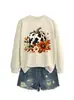 Amazon eBay sitio independiente moda casual elegante mujer estampado de vaca flor de calabaza nuez otoño e invierno nueva sudadera