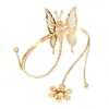 Pulsera de Brazo de Flor de Mariposa Calada, Ajustable, Incrustada de Diamantes, Joyería Femenina de Lujo Ligero
