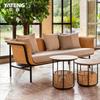 Sofá Exterior de Mimbre Woden Muebles de Patio Sofá Tejido de Mimbre Terraza Exterior de Mimbre Silla de Mimbre de Ocio Muebles de Mimbre