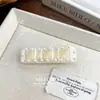 Grampo de Cabelo Retrô Coreano de Acetato com Pérolas Presilha Bico de Pato Moda Franja Lateral Acessório de Cabelo Adorno de Cabeça