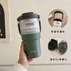 Taza de vacío Taishuo con asa para mujer, gran capacidad, taza de café de acero inoxidable, taza de agua para coche, taza de aspecto atractivo para hombres y niñas