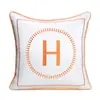 Almohadas Personalizadas Amazon Transfronterizas Cojines para Sofá Bordado Imitación Seda Lujo Ligero Hotel Mesita de Noche Lumbar