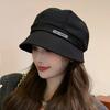 Chapéu de Pescador Coreano Outono e Inverno Novo Estilo Boina Octogonal para Mulheres, Cor Sólida, Chapéu Balde que Afina o Rosto, Chapéu Slouchy Estiloso e Versátil
