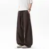 Pantalones casuales adelgazantes para hombre, pierna ancha, corte recto, largos, estilo americano, nueva colección de otoño, talla grande