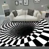 Alfombra de Piso de Payaso Blanco y Negro con Trampa Visual 3D Transfronteriza para Sala de Estar, Alfombra Completa Tridimensional Resistente a Manchas y al Desgaste, Manta para Sofá y Mesa de Café