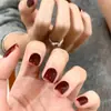 24 Piezas de Uñas Postizas Color Rojo Cereza, Arte de Uñas Versátil y Suave, Piezas de Uñas Dulces Populares de Color Sólido