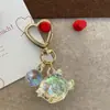 Llavero Colgante Pez Pequeño Soplando Burbujas Estilo Muñeca Cristal Acrílico Accesorios para Llavero de Coche Bolsos Venta al por Mayor