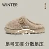 2026 Novas Pantufas de Algodão Fechadas Simples Versáteis Outono/Inverno para Casa Interior com Veludo Quente Antiderrapante Pantufas de Pelo Femininas
