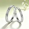Anillos de pareja estilo Sur de China de plata pura s999 al por mayor, simples y de alta gama, anillos de diseño texturizado creativo de nicho