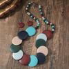 Conjunto de joyas para mujer, estilo étnico bohemio, multicapa, con cuentas redondas grandes, multicolor, estilo retro europeo y americano