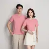 Camisa Polo Lel de Seda Gelada Respirável Fresca de Verão Cor Sólida para Casal Masculina e Feminina Mesma Roupa do Grupo Empresarial Bordada e Imprimível