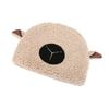 Gorro de Cordero para Mujer Otoño e Invierno Lindo Dibujo Animado Gorro Cálido Orejas de Ciclismo Algodón Engrosado Gorro de Confinamiento de Felpa