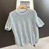2026 Camiseta de Punto Fino Tencel Calada Estilo Verano Delgada para Reducir Edad Cubierta Corta Venta al por Mayor H20Ct51683