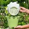 Maceta de Resina con Bordes Rizados para Uso Doméstico, Plástico Grueso para Interior Balcón de Alto Valor Estilo Lirio Borde Ondulado