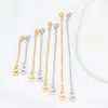 Preserva a Cor Ouro Real 18K Fecho Lagosta Duplo Corrente de Extensão Grossa Cruz Colar de Pérolas Joias DIY Corrente Ajustável F05