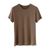 Japão Asahi Kasei Bemberg Cupro Seda Lan Jing Lyocell Toque Fresco Elástico Versátil Camiseta Gola Redonda/tb8923