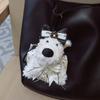Llavero colgante de peluche con forma de cachorro de West Highland de dibujos animados, bonito homenajeado de Internet, llavero de coche con el mismo estilo, bolso para muñecas