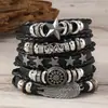 Nuevo temu artículo más vendido 5 piezas estilo punk tejido a mano alas girasol estrella de cinco puntas aleación accesorios pulsera