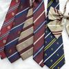 Corbata de rayas con corona de la marca H original, para amantes desaparecidos, misma pajarita JK, color vino tinto, verde oscuro, traje de estudiante, uniforme