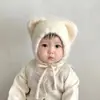 Gorro de Bebé Invierno Lana Lindo Estilo Coreano Súper Lindo Infantil Tejido Orejera Gorro Engrosado Cálido Cortavientos