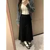 Toma real: Otoño 2026 Nuevo Estilo Coreano para Mujer Casual Versátil Adelgazante Falda Recta con Abertura Trasera 25213