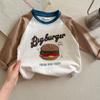 Camiseta Infantil de Desenho Animado Transfronteiriça Outono 2025 Nova Gola Redonda Camiseta Básica de Bebê Top Fofo para Crianças Pequenas