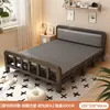 Cama plegable cama individual adulto simple 1.2 metros hogar cama pequeña 1.5 metros doble cama engrosada dormitorio tablero duro cama de arte en hierro