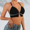 Comercio Exterior Europeo y Americano Nuevo Sujetador Sexy Inalámbrico con Cuello Halter y Cinta Plateada Transfronterizo Amazon Push-Up Cómodo Listo para Usar para Mujer