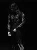 Breathedivinity Cuerno de Dragón Venenoso Manga Larga Deporte Americano Fitness Ropa de Compresión para Hombre Top Elástico de Secado Rápido