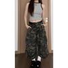 Pantalones Vaqueros Camuflaje Retro Slim Trendy de Verano Ropa de Trabajo Rectos Sueltos de Pierna Ancha Cortos