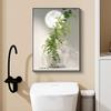 Extensión de Espacio Baño Inodoro Pared Decoración Pintura Planta Verde Mural de Baño Pared de Fondo de Inodoro Pintura Colgante Impermeable