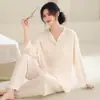 Novo Pijama de Manga Longa para Primavera e Outono para Mulheres, Modal Macio, Pode Ser Usado Fora, Conjunto Amplo Plus Size para Casa para Primavera e Verão
