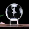 Bailarina de Ballet Cristal Tallado Interior Adorno 3D Estéreo Creativo Decoración de Escritorio Regalo Bola de Cristal Luz Nocturna Luminosa Personalizado