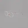 Gafas Ópticas Minimalistas Sin Montura Anti-Luz Azul para Miopía, Se Pueden Personalizar con Graduación, Monturas de Gafas Lisas Sin Montura de Titanio Puro Ultraligeras para Mujer