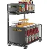 Organizador para Debajo del Fregadero de Cocina Estante de Almacenamiento de Doble Capa Extraíble Estante Integrado en Gabinete Organizador de Cajones de Baño