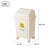 Cubo de Basura con Ruedas de Gran Capacidad y Polea Móvil 20 Litros 60 Hogar Cocina Comercial Restaurante Tamaño Grande Sin Tapa con Tapa
