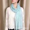 Novo Lenço Longo de Seda Simples com Bolinhas, Lenço Versátil Fino de Chiffon e Gaze para Todas as Estações, Quente com Proteção Solar e do Pescoço Lenço Feminino