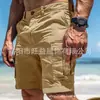AliExpress Amazon Transfronteiriço Mais Vendido Estilo Americano Cor Sólida Trabalho Casual Shorts Masculino Solto Tendência Shorts de Cinco Pontos