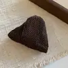 Elegante pasador para moño con lazo de cuadros marrones, accesorio para el cabello de estilo vintage suave, accesorio para el cabello de diseño de lujo ligero para mujeres