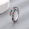Color circonio anillo de uñas anillo de dedo cruzado nueva moda personalidad genial color fila diamante anillo delgado espiral tornillo anillo de dedo índice