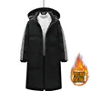 Chaqueta de Invierno con Capucha Clásica de Tres Cremalleras de Longitud Media Rellena de Plumas Gruesa Cálida Moderna Casual para Pareja