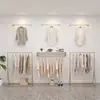 Expositor de parede para lojas de roupas, prateleiras para lojas de roupas masculinas e femininas, arara de chão, cabideiro, varão para pendurar