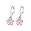 Pendientes de Flor de Helado Nuevos y Creativos Transfronterizos Pendientes de Flor de Cerezo Rosa Frescos Pequeños con Circonita