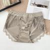Ropa Interior Sexy de Encaje para Mujer, Alta Elasticidad, Transpirable, Entrepierna Antibacteriana, Sin Costuras, No Pellizca, Shorts Triángulo con Entrepierna Antibacteriana